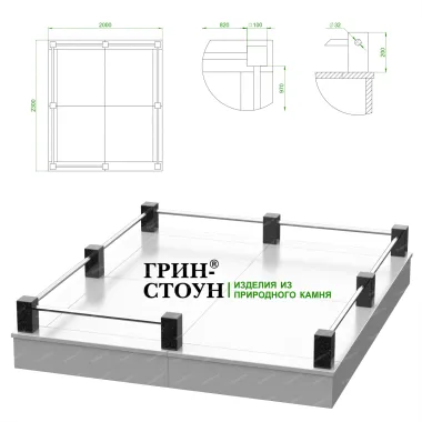 Купить Гранитная ограда ГО-14 в Минске