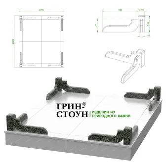 Купить Гранитная ограда ГО-08-02 в Минске