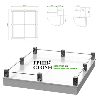 Купить Гранитная ограда ГО-14-01 в Минске