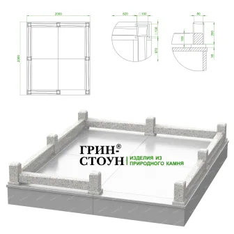 Купить Гранитная ограда ГО-18-06 в Минске