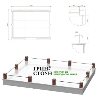 Купить Гранитная ограда ГО-25-05 в Минске
