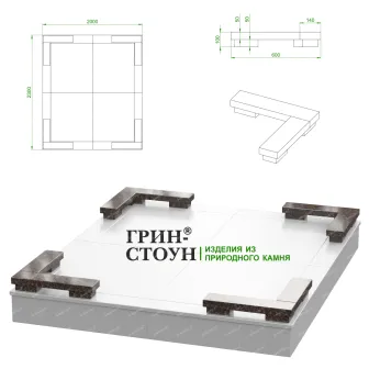 Купить Гранитная ограда ГО-30-04 в Минске