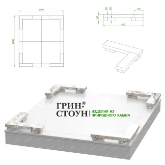 Купить Гранитная ограда ГО-30-06 в Минске