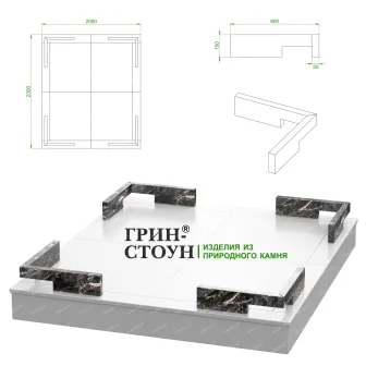 Купить Гранитная ограда ГО-31-02 в Минске