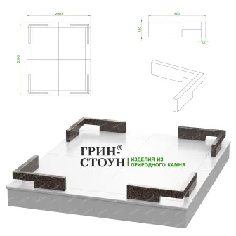 Купить Гранитная ограда ГО-31-04 в Минске