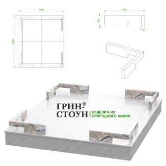 Купить Гранитная ограда ГО-31-06 в Минске