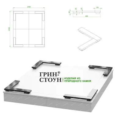 Купить Гранитная ограда ГО-34-01 в Минске