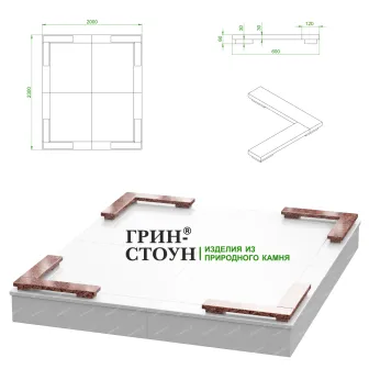 Купить Гранитная ограда ГО-34-07 в Минске