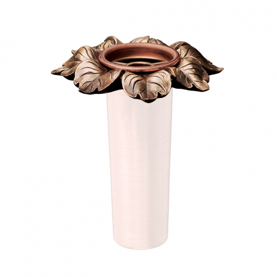 Ваза T13001/03 - Декоративная бронзовая ваза для крепления в горизонтальной плите.  Видимой на поверхности остается верхняя часть горлышка, украшенная листьями и живые или искусственные цветы, размещенные в вазе. При желании в плите можно установить несколько ваз.