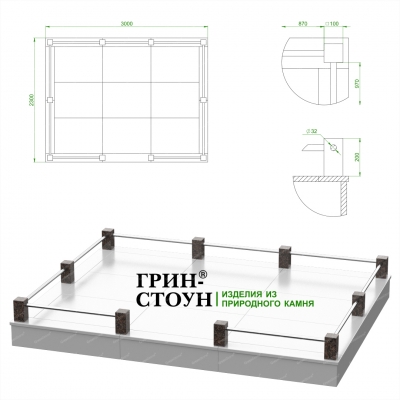 Купить Гранитная ограда ГО-25-03 в Минске