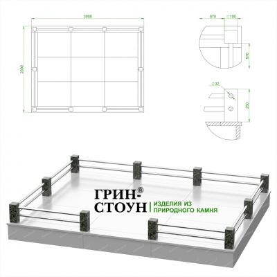 Купить Гранитная ограда ГО-26-02 в Минске