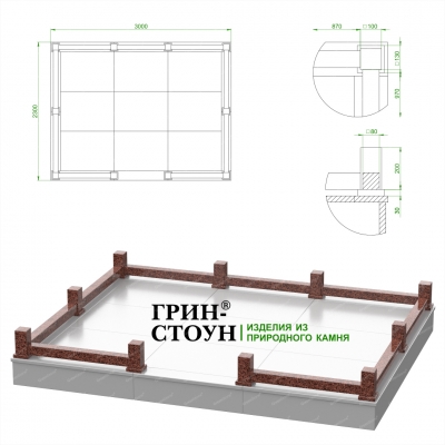 Купить Гранитная ограда ГО-27-05 в Минске